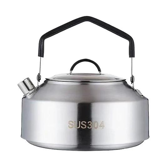 New Camping Kettles For Boiling Water 304 Stainless Steel Water Pot Outdoor Gas Cassette Stove Teapot Kitchen Whistling Kettle