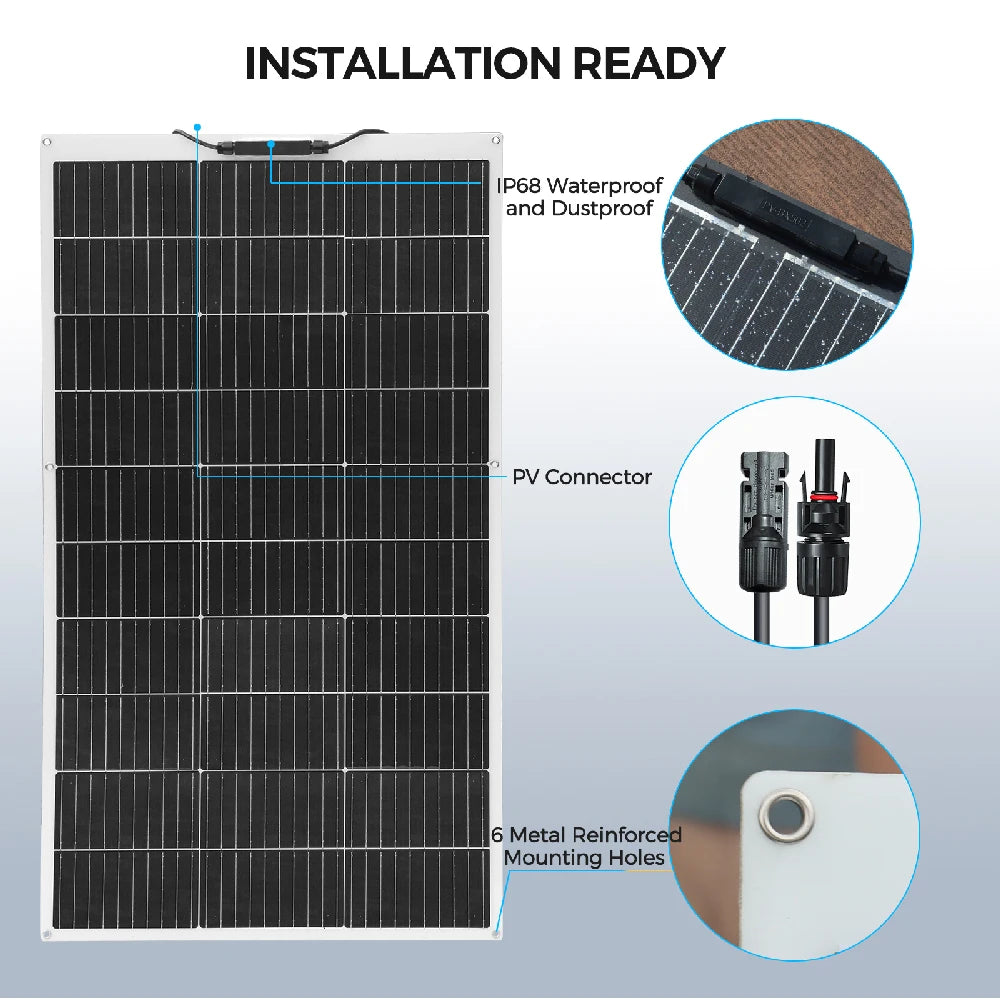 140w 120w 100w 12v solar panel battery charger upgrade photovoltaic panel for home roof balcony camper boat RV EU warehouse ship