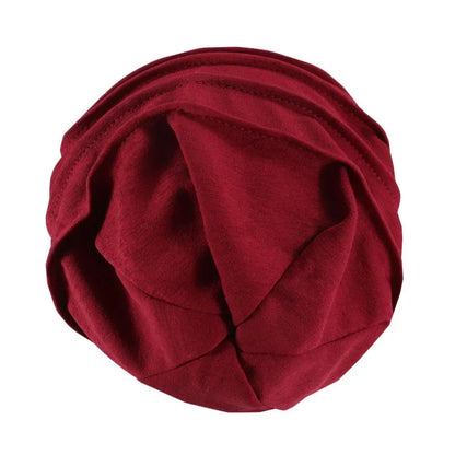 Breathable Elastic Women's Turban Hat Soft Ruffle Head Wrap Cap Lady Cancer Chemo Cap Muslim Headscarf Hat