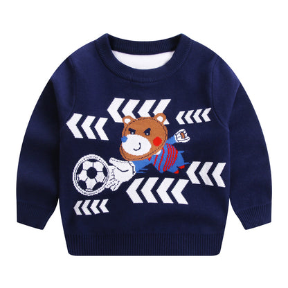 Children's Autumn And Winter New Double-layer Cotton Sweater