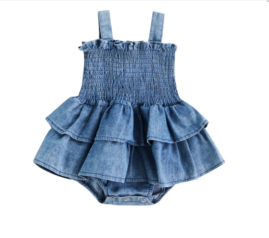 Denim Suspender Bodysuit Infant Toddler Clothing