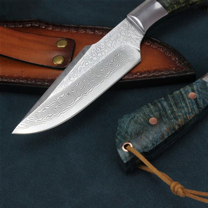 Damascus VG10 Steel Core High Hardness Forging Straight Knife