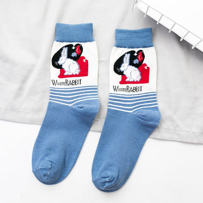 Socks Trendy Tube White Rabbit High-top Cotton Socks