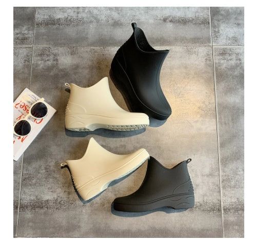 Trendy Rain Boots Men's Short Tube Non-slip Waterproof Shoes