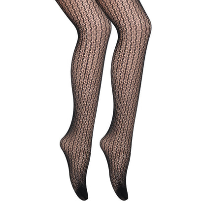 Women's Black Jacquard Fishnet Pantyhose