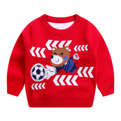 Children's Autumn And Winter New Double-layer Cotton Sweater