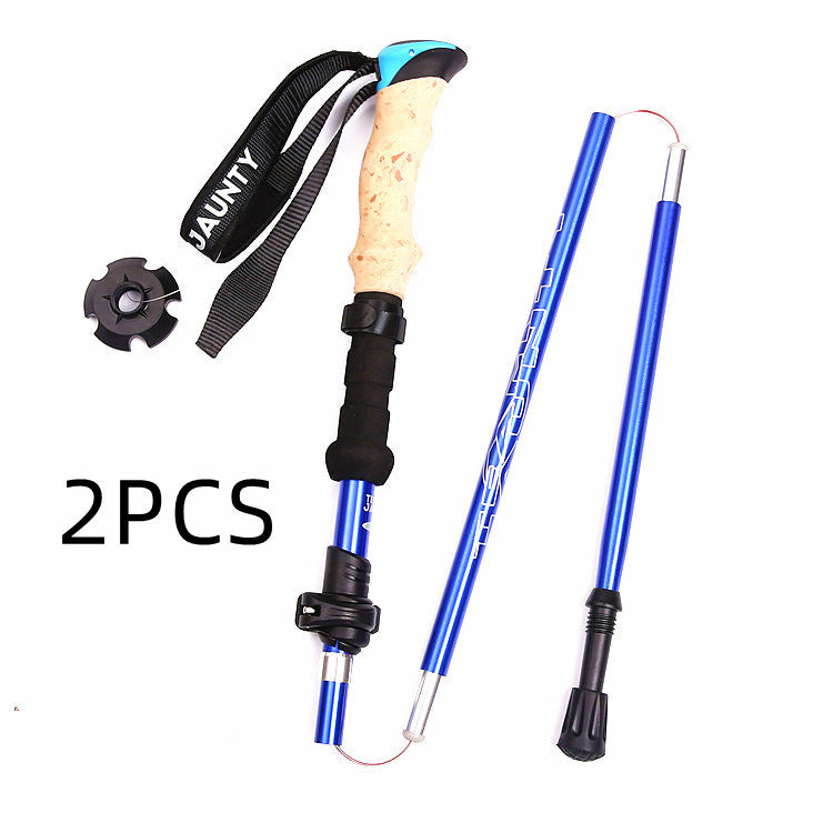 Five-section Telescopic Folding Trekking Pole EVA Straight Handle Is Lightweight