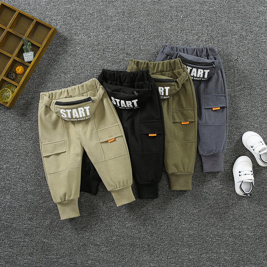 Boys' Spring And Autumn Western Style Casual Pants Children's Workwear