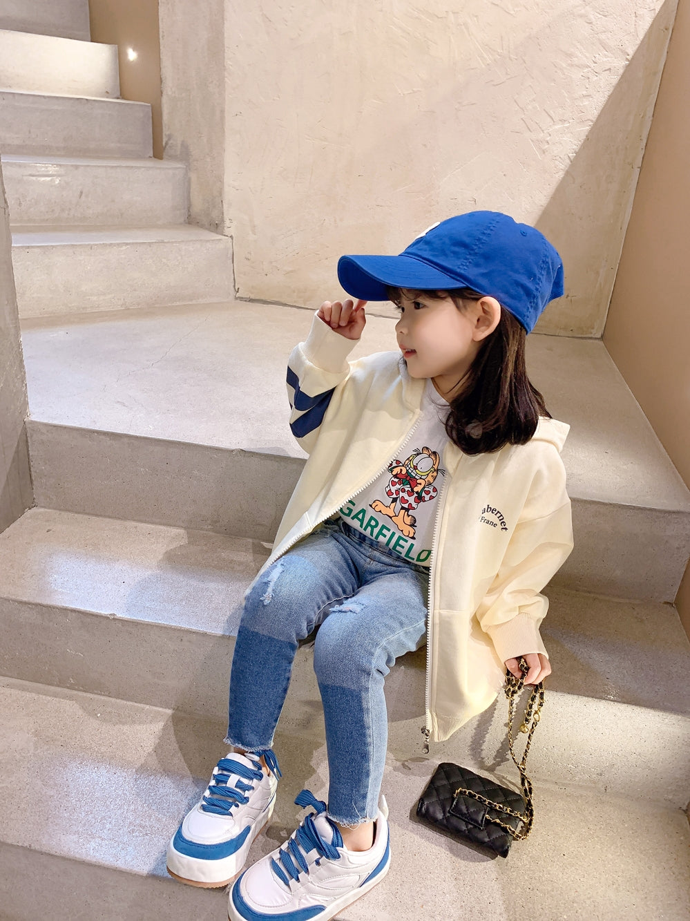 Girls' Loose Long Sleeve Sweater Coat