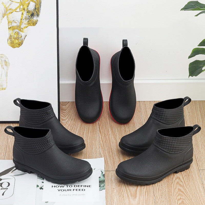 Anti-smashing And Anti-stab Wound In-tube Steel-soled Rain Boots Water Shoes