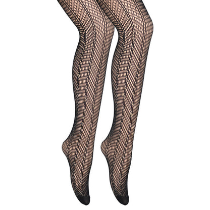 Women's Black Jacquard Fishnet Pantyhose