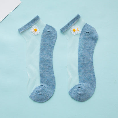 Women's Low-cut Liners Transparent Spun Glass Thin Socks