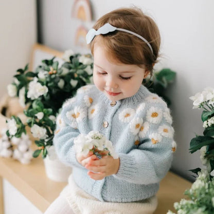 Wool Cardigan Sweater Embroidered Baby Children's Sweater