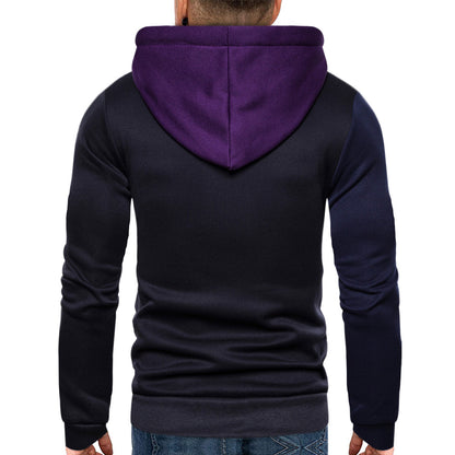 Multi Color Patchwork Hooded Pullover