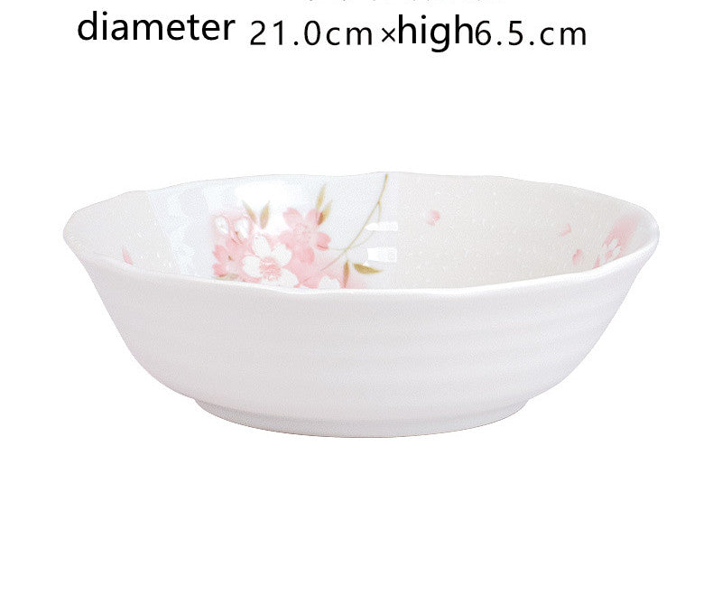 Mino-yaki Japan imported cherry blossom ceramic tableware rice bowl household Japanese dishes plate steamed fish soup plate