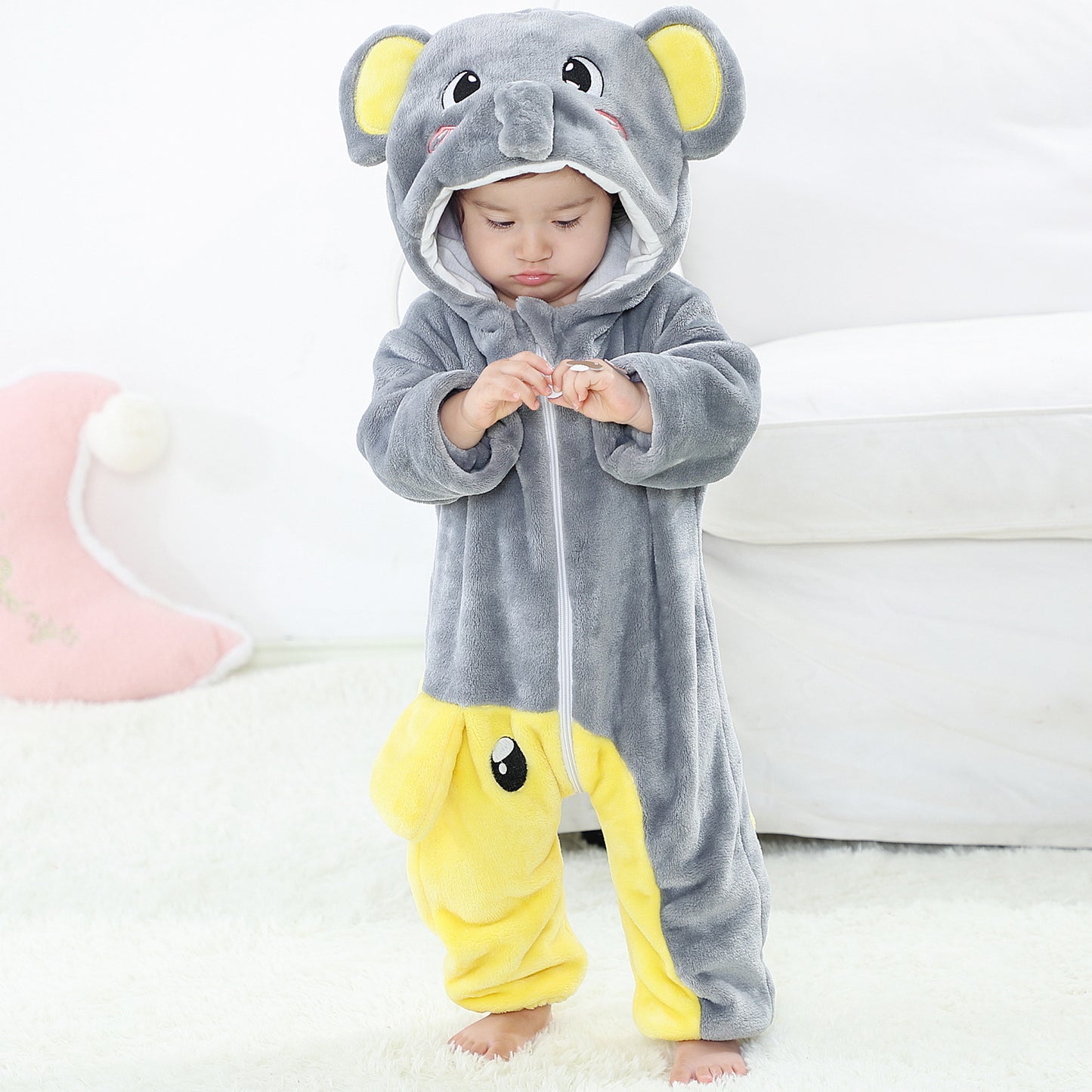 Autumn Winter Flannel Romper Sleeping Bag Baby Onesie