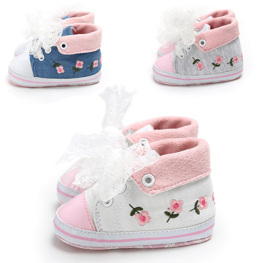 Help Embroidered Baby Princess Shoes
