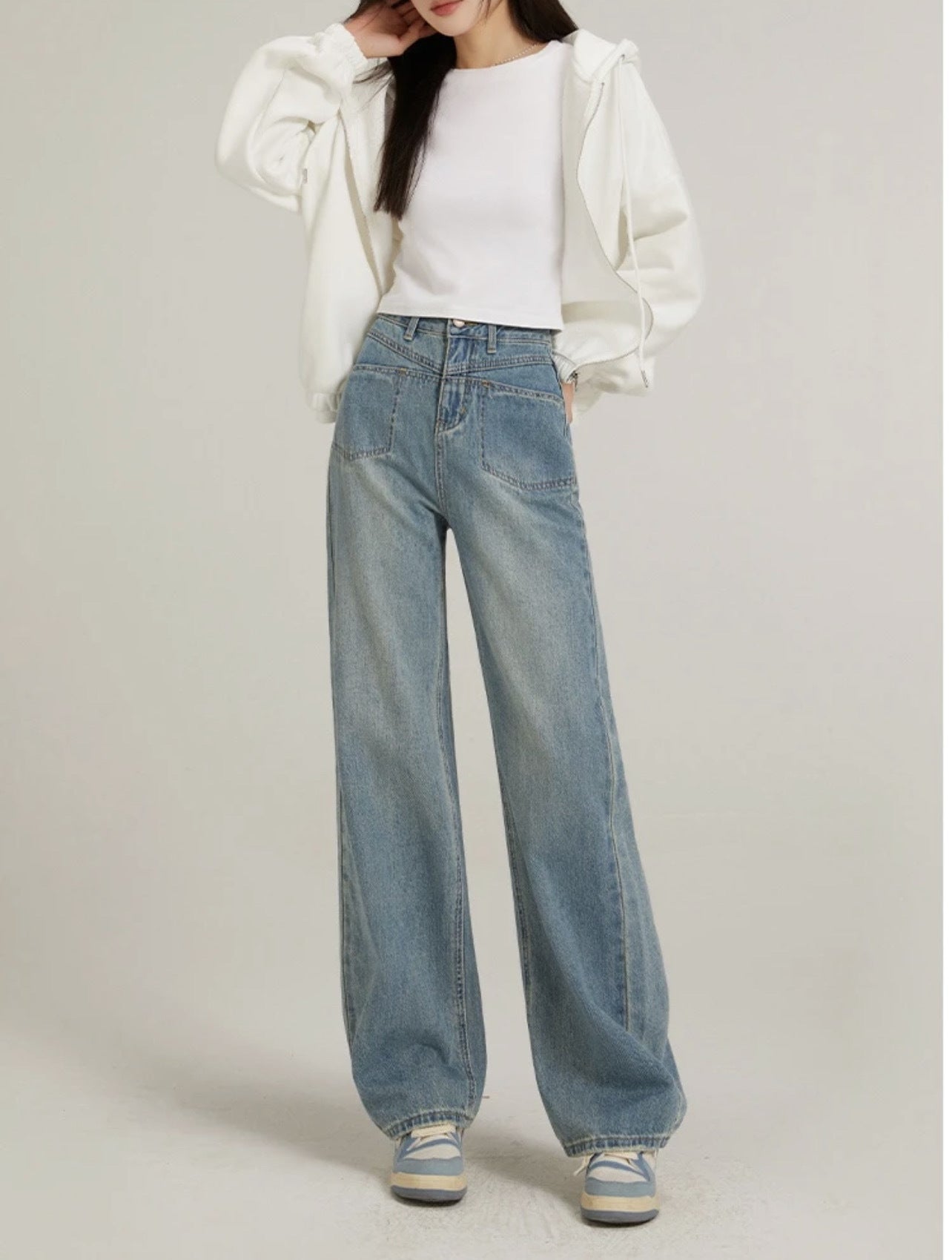 Fashion Personality Wide Leg Jeans For Women