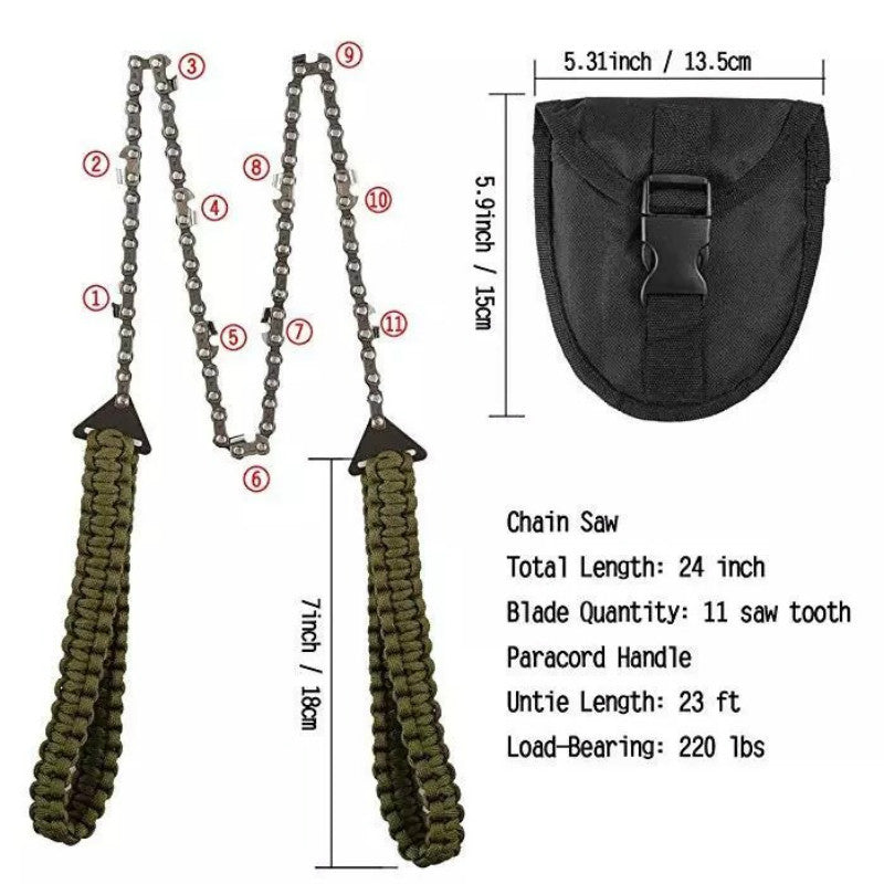 Braided Umbrella Rope Camping Survival Pocket Saw