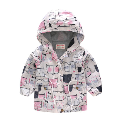 Spring And Autumn Thin Hooded Baby Cute Zipper Sweater Children's Jacket