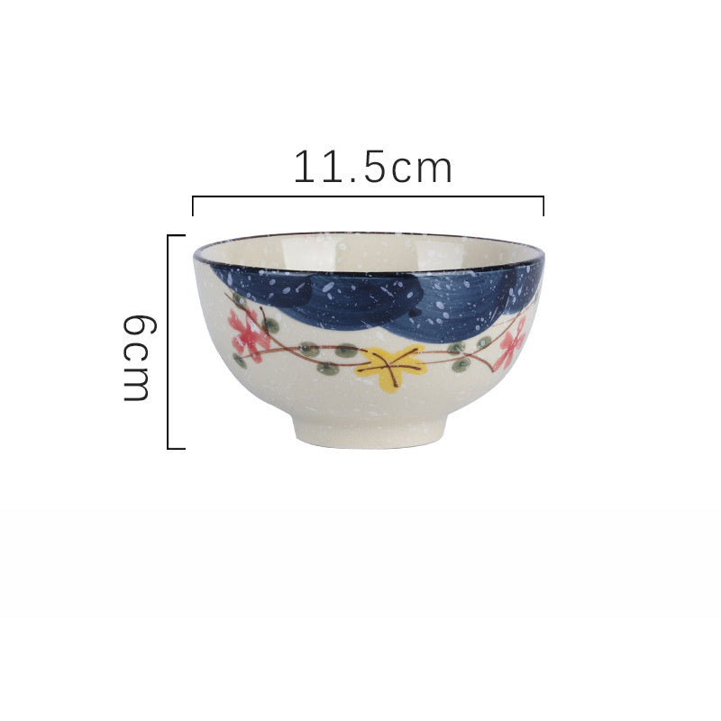 Household Underglaze Hand Painted Ceramic Rice Bowl