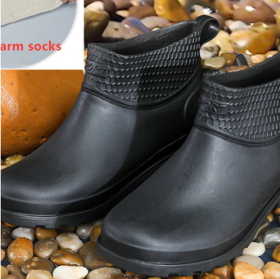 Anti-smashing And Anti-stab Wound In-tube Steel-soled Rain Boots Water Shoes