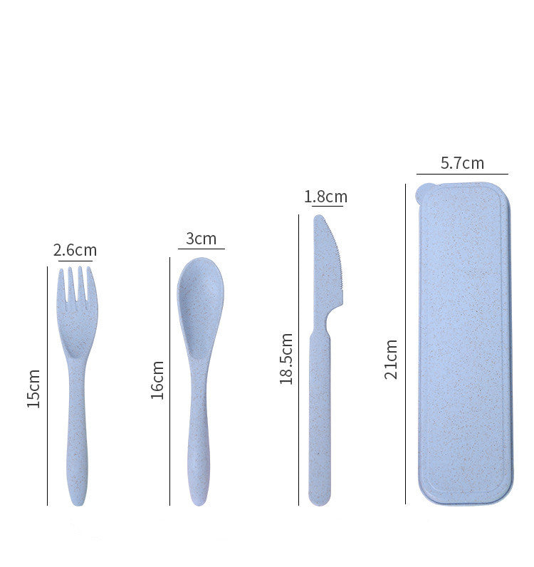 Wheat Straw Portable Cutlery Box Set