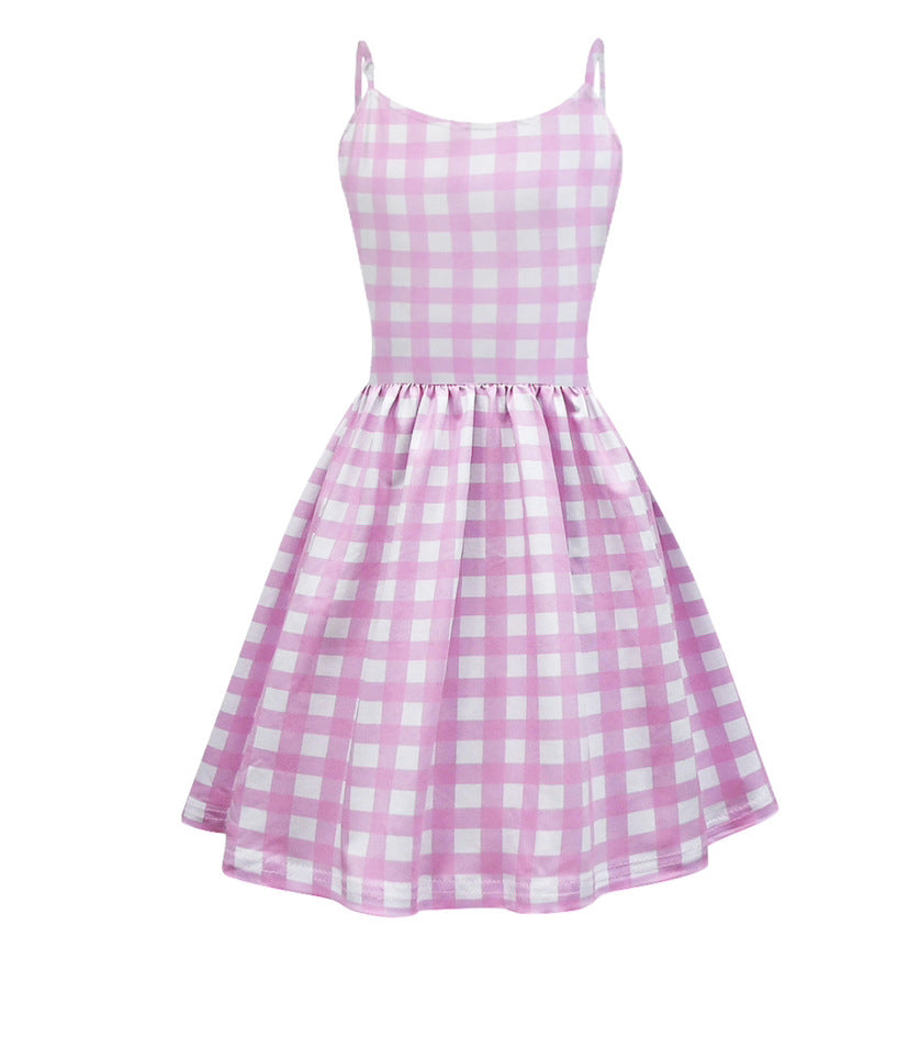 Children's Dress Plaid Digital Printing