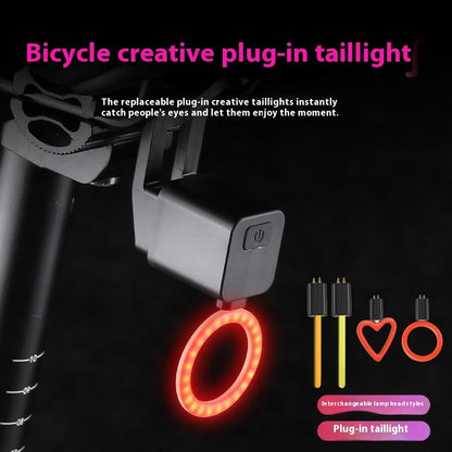 Taillight Bicycle Running Water Plug Light Night Riding Safety Indicator Lamp