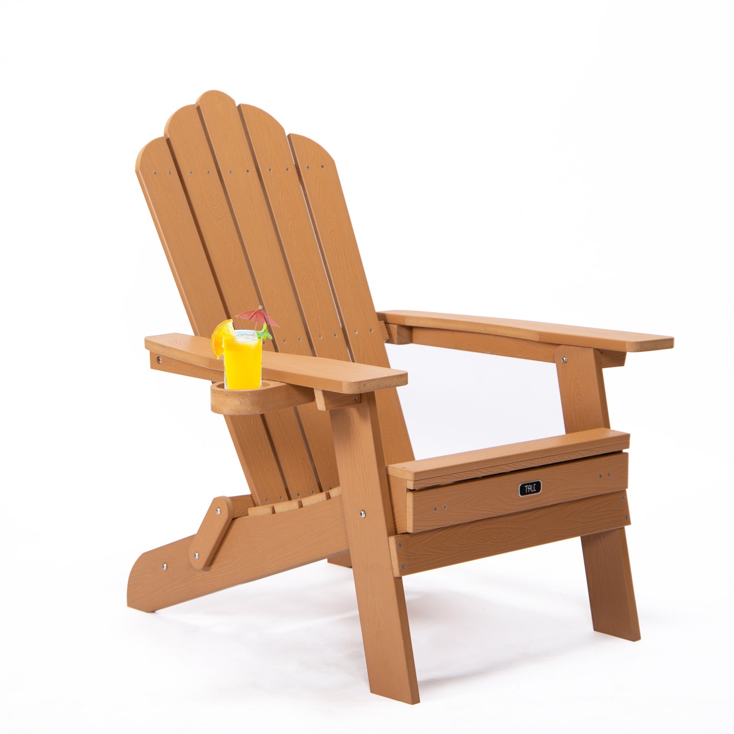 TALE Folding Adirondack Chair With Pullout Ottoman With Cup Holder, Oaversized, Poly Lumber,  For Patio Deck Garden, Backyard Furniture, Easy To Install,.Banned From Selling On Amazon