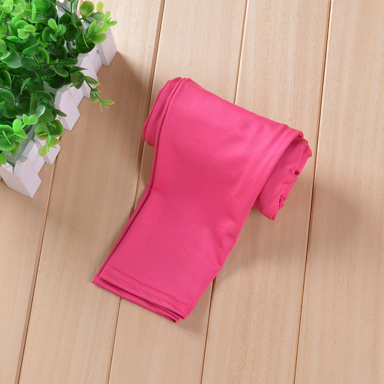 Spring And Autumn Milk Silk Girls' Tight Elastic Bottoming Cropped Pants