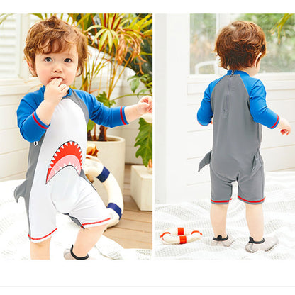 Children's Swimsuit Boys Siamese Hot Spring Quick-drying Sunscreen Swimsuit Boy Cute Baby Shark Swimsuit