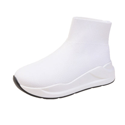 Women's New Thick Bottom Round Head Flying Socks Boots