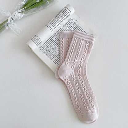 Women's Fashion Retro Twist Tube Socks