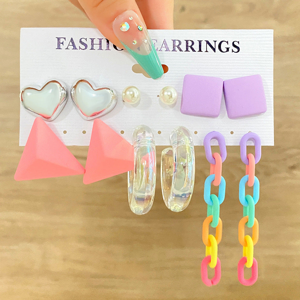 Women's Exaggerated Resin Ring Earrings