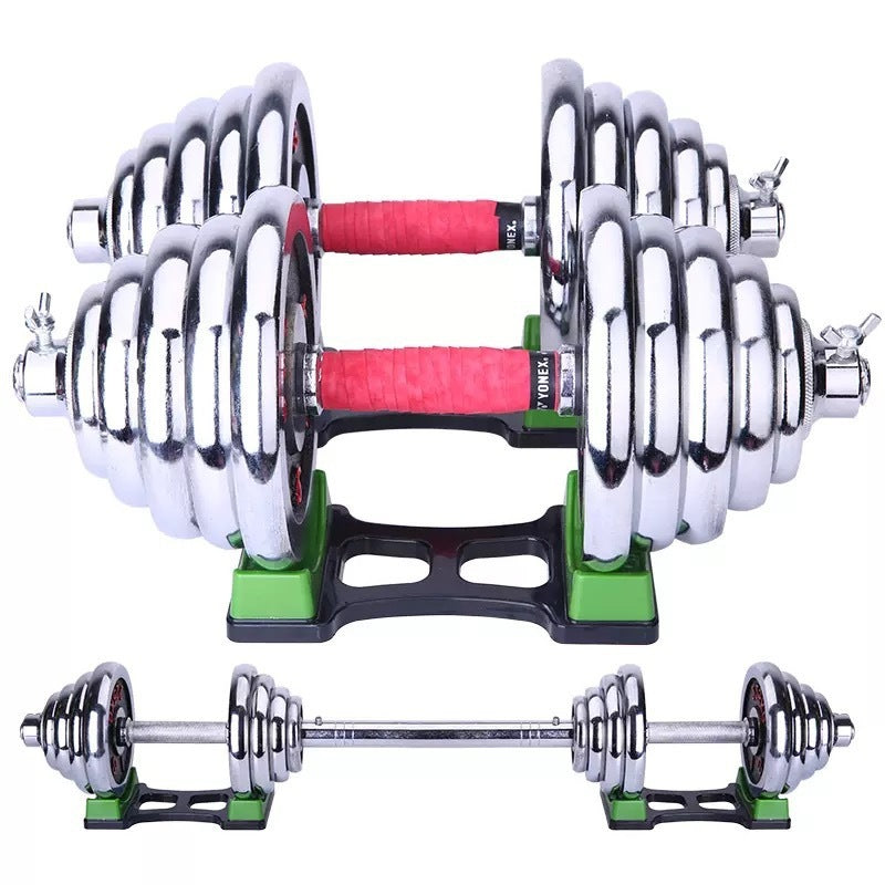 Pure Iron Solid Electroplating Dumbbells Black Lacquered Red Dumbbells