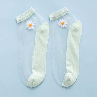 Women's Low-cut Liners Transparent Spun Glass Thin Socks