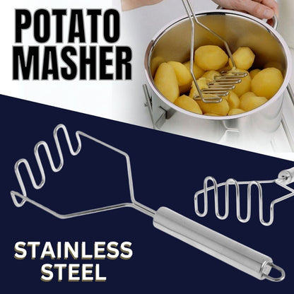 Stainless Steel Wire Masher Potato Masher With Long Handle Food Masher Utensil