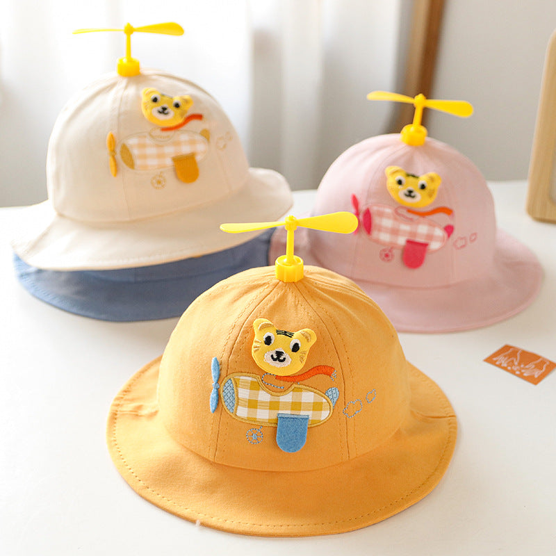 Spring Children Cute Bamboo Dragonfly Fisherman Hat