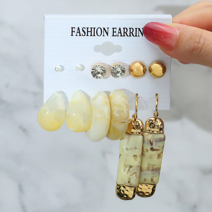 Women's Exaggerated Resin Ring Earrings