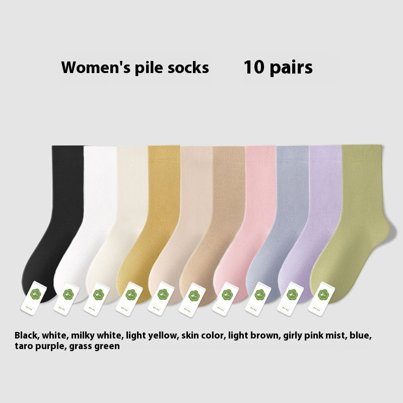 Spring And Summer Thin Anti-Pilling Pure Cotton Women's Socks Sweat-absorbent Breathable