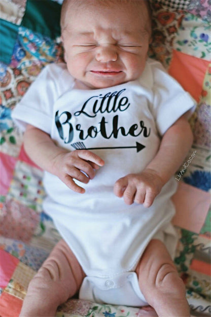 Baby Romper Sisters And Brothers Printed Short Sleeve