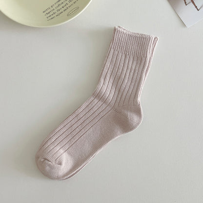 Thick Thread Women's Thickened Keep Warm Pure Color Tube Socks