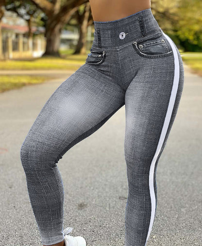 Women's Quick-drying Skinny Running Imitation Denim Yoga Pants