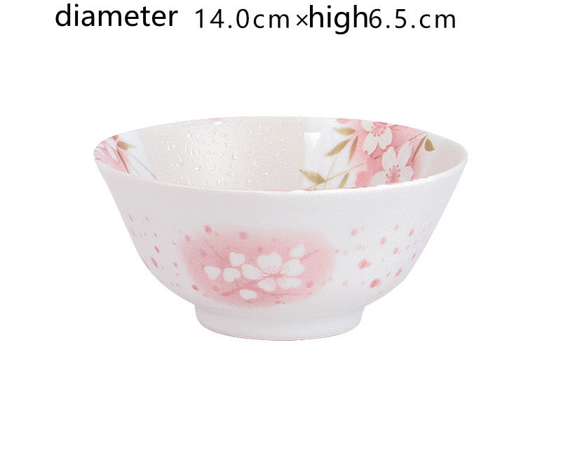 Mino-yaki Japan imported cherry blossom ceramic tableware rice bowl household Japanese dishes plate steamed fish soup plate