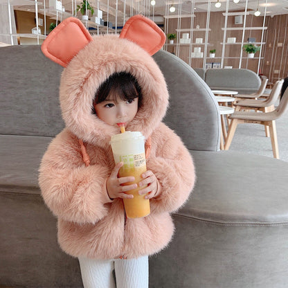 Thickened Little Girl Hooded Children's Jacket