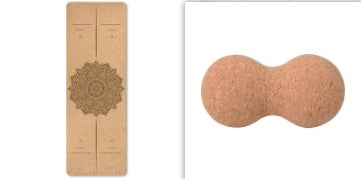 Portable Cork Yoga Non-Slip Exercise Mat Composite Environmentally Friendly TPE