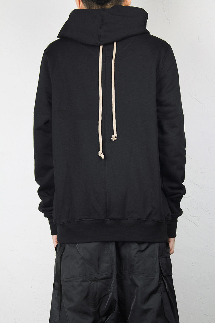 Fashion Rope Solid Cotton Hoodie