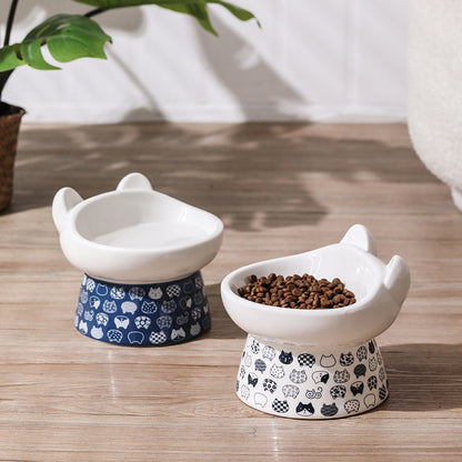 Anti-overturning High Foot Double Bowl Pet Supplies