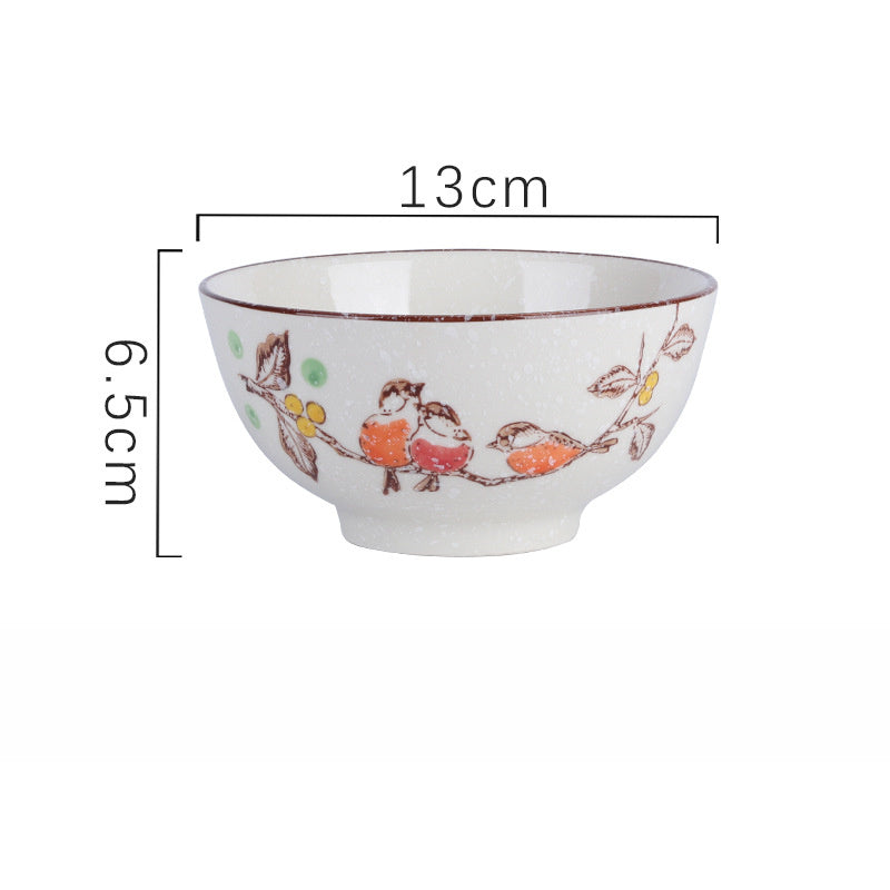 Household Underglaze Hand Painted Ceramic Rice Bowl